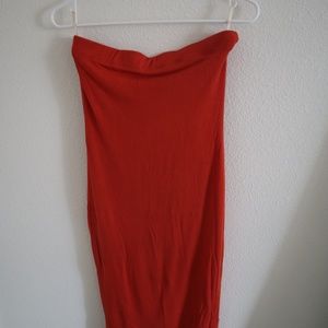 DNA COUTURE Orange strapless dress